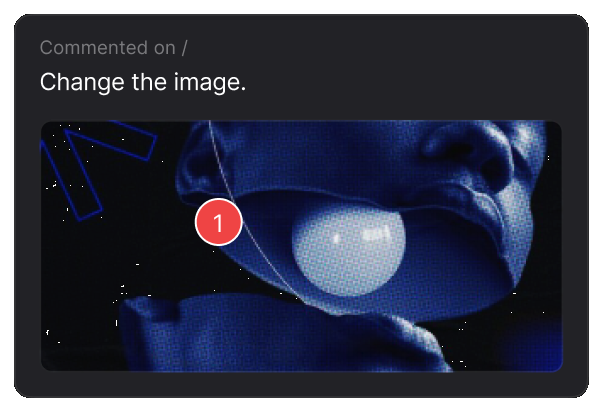 A comment with the captured element underneath