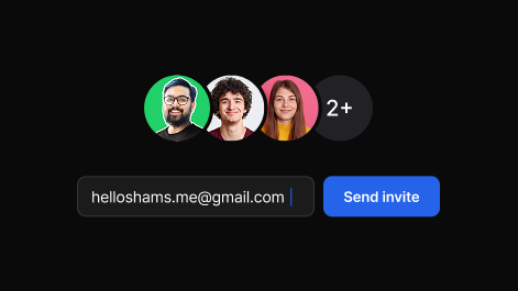 Team avatars and an invite field